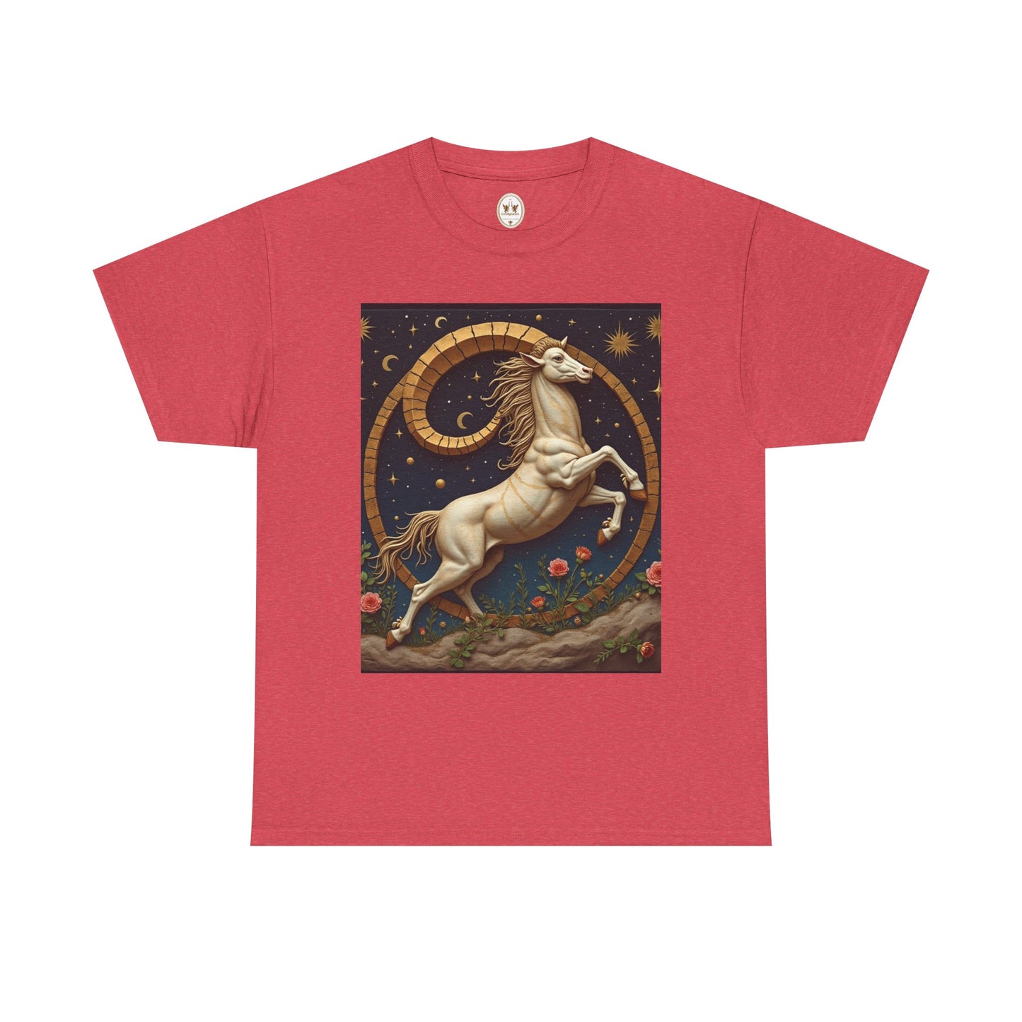 Unisex Heavy Cotton T-Shirt, Aries Animal 1v, Zodiac Design