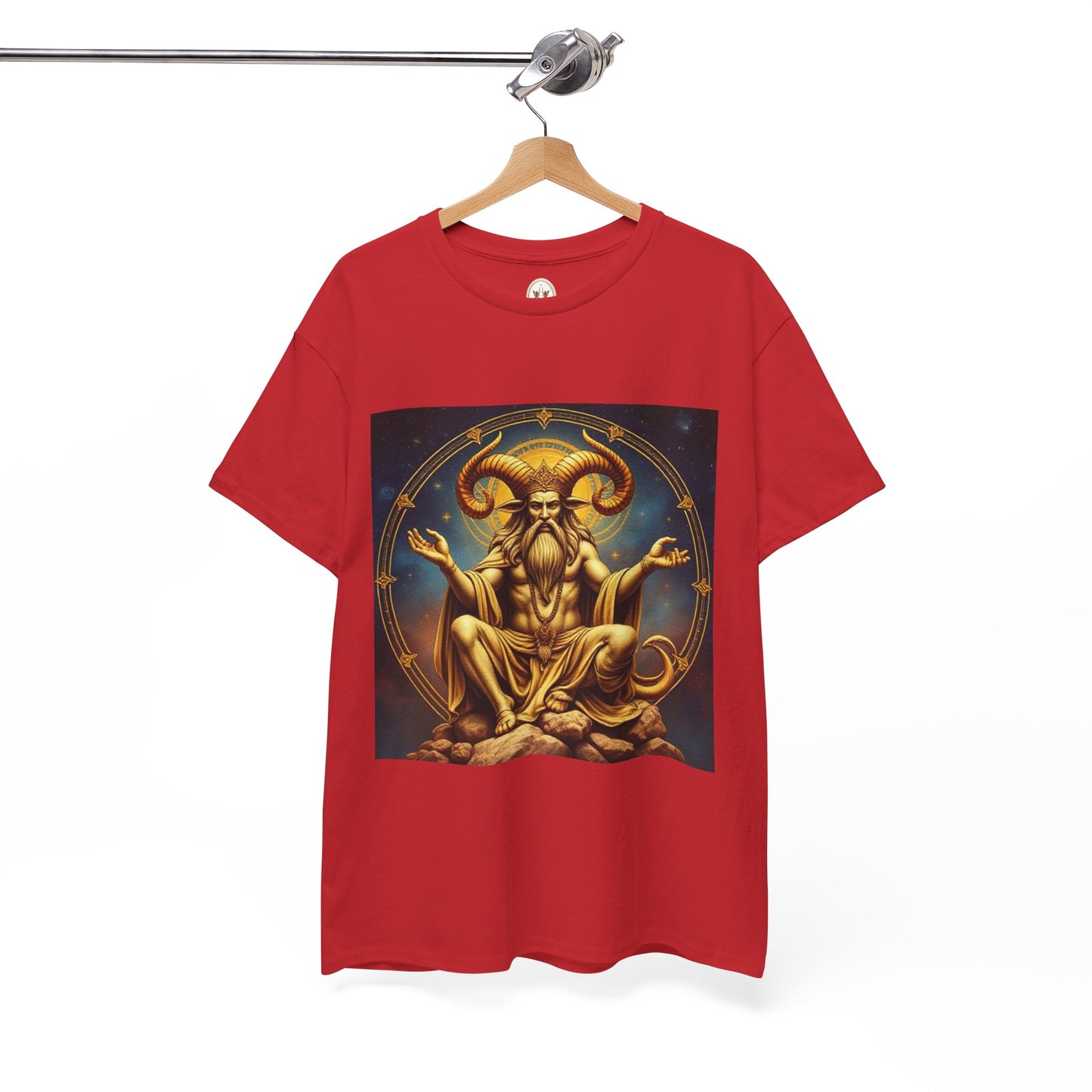 Unisex Heavy Cotton T-Shirt, On The Throne, Taurus Zodiac Design