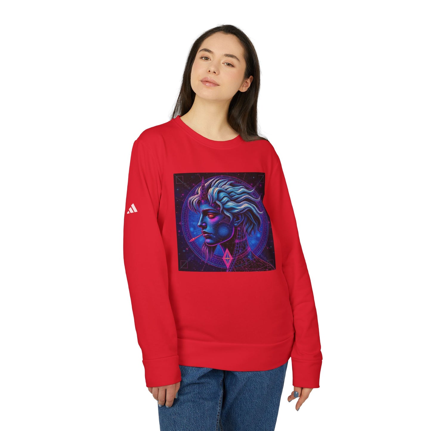 Adidas, Unisex Fleece Crewneck Sweatshirt, Gemini, Pop Art v1, Zodiac