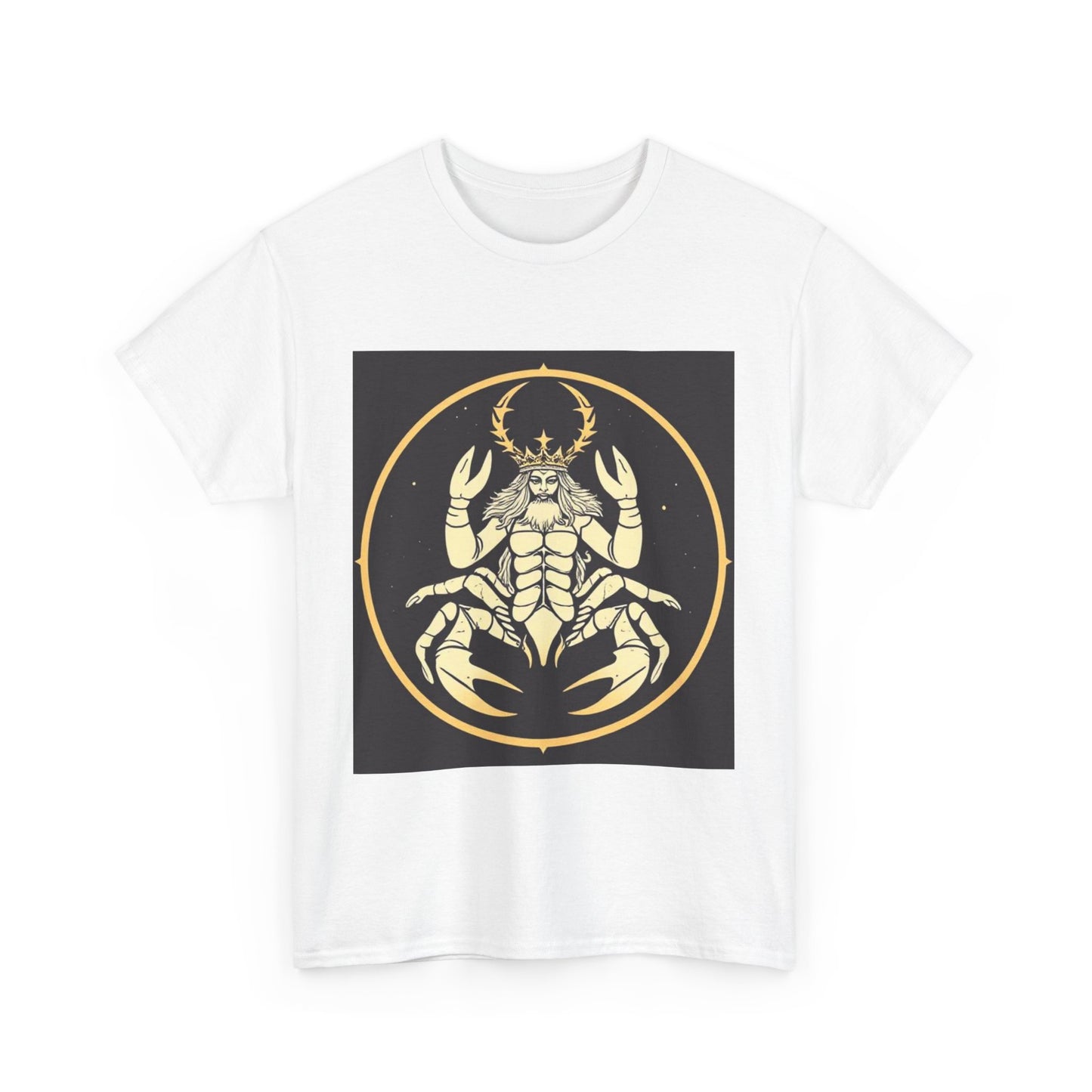 Unisex Heavy Cotton T-Shirt, Scorpio King, Print Art, Zodiac Design
