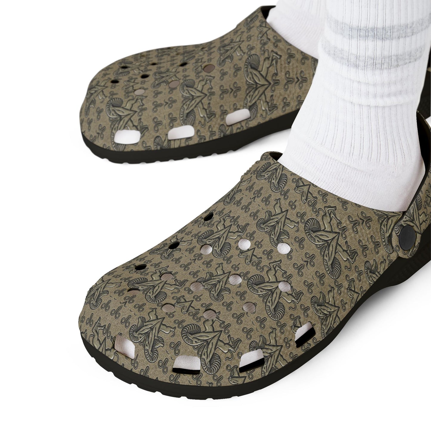 EVA Foam Rubber Shoes, (AOP), Aries, Zodiac, Pattern