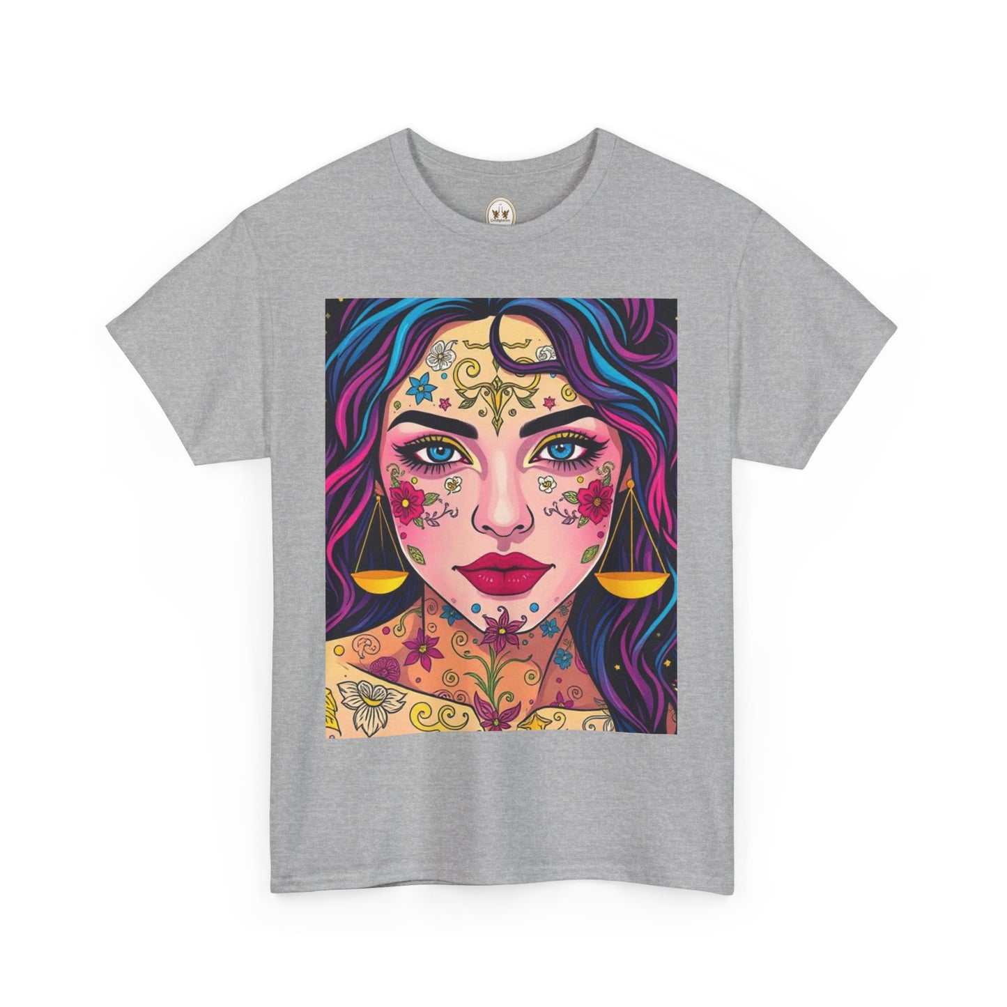 Unisex Heavy Cotton T-Shirt, Libra, Zodiac v4, Sexy Art
