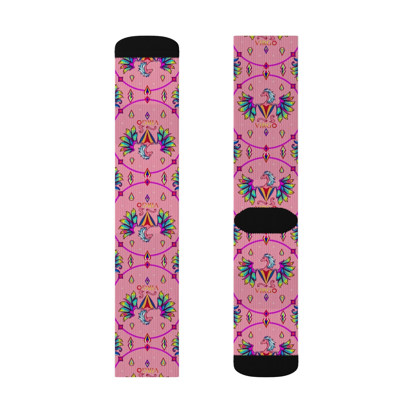 Sublimation Socks, Virgo, Zodiac v2, Jewel Pattern