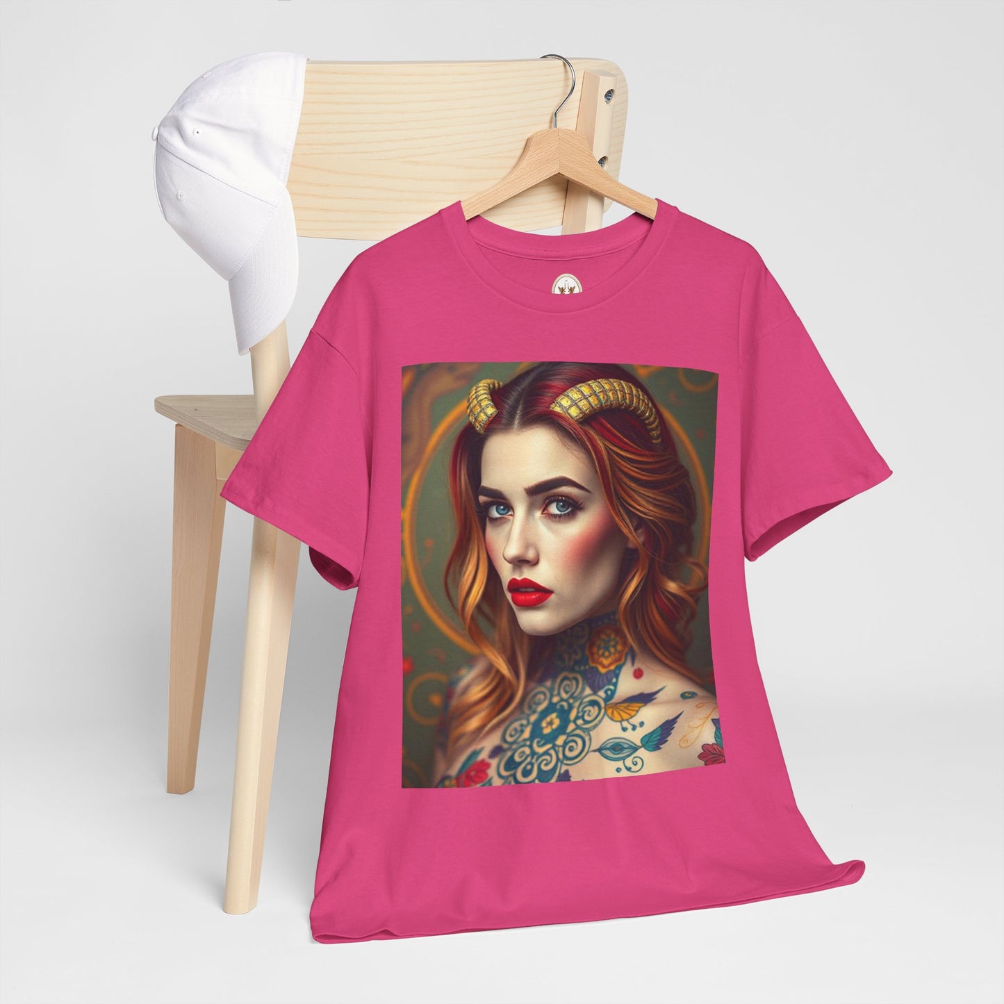 Unisex Heavy Cotton T-Shirt, Capricorn, Zodiac v3, Sexy Art