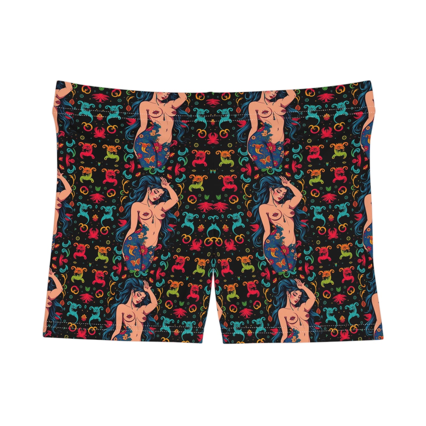 Women's Shorts, (AOP), Aquarius, Zodiac v1, Sexy Pattern