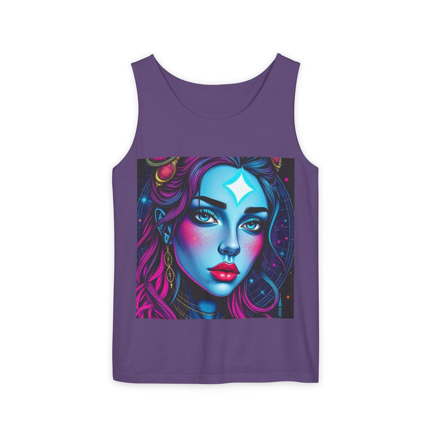 Unisex Garment-Dyed, Tank Top, Gemini, Pop Art, 100% US cotton