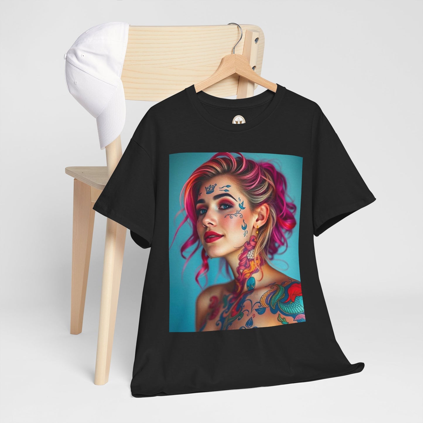 Unisex Heavy Cotton T-Shirt, Pisces, Zodiac v3, Sexy Art