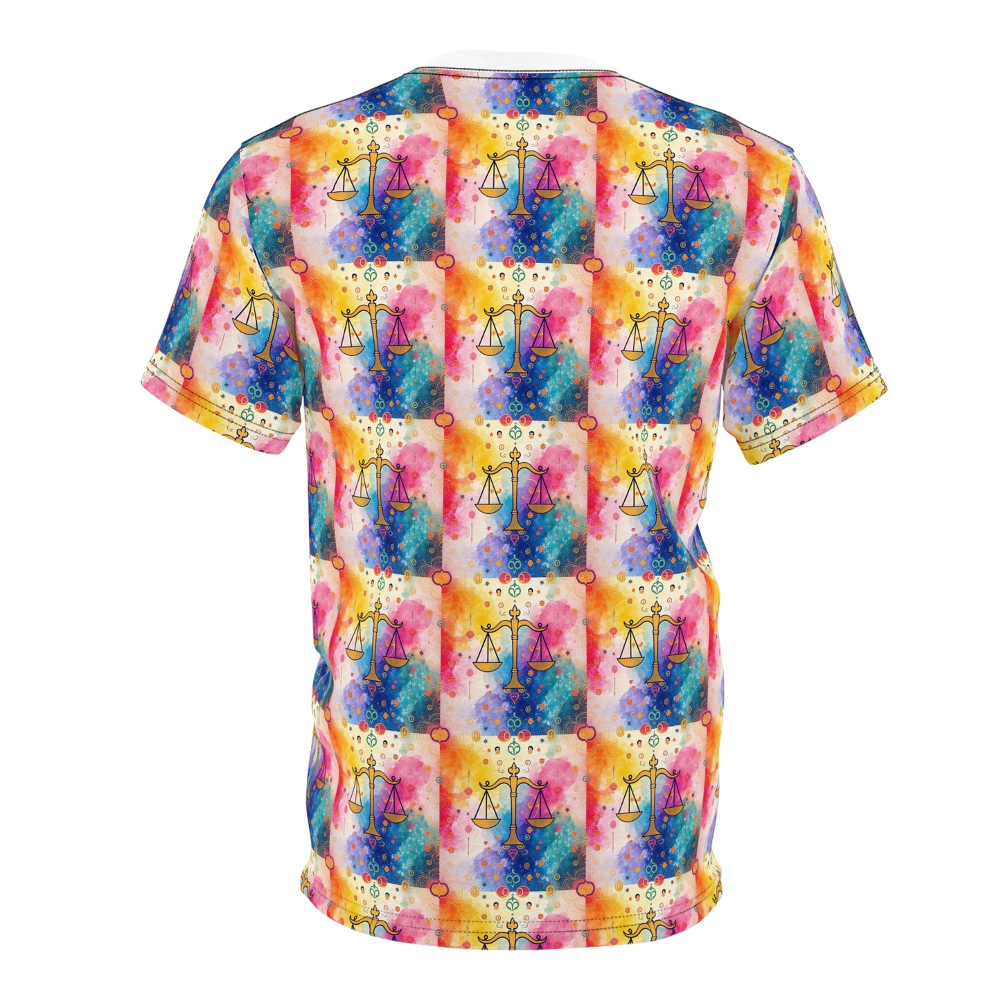 Unisex Cut & Sew T-Shirt, AOP, Libra, Zodiac v1, Pattern
