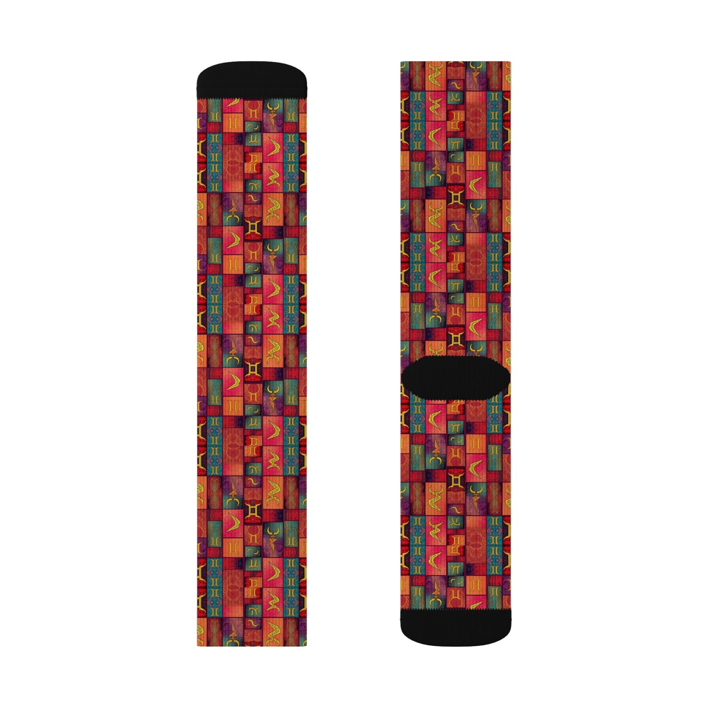 Sublimation Socks, Gemini, Zodiac, Shapes Pattern