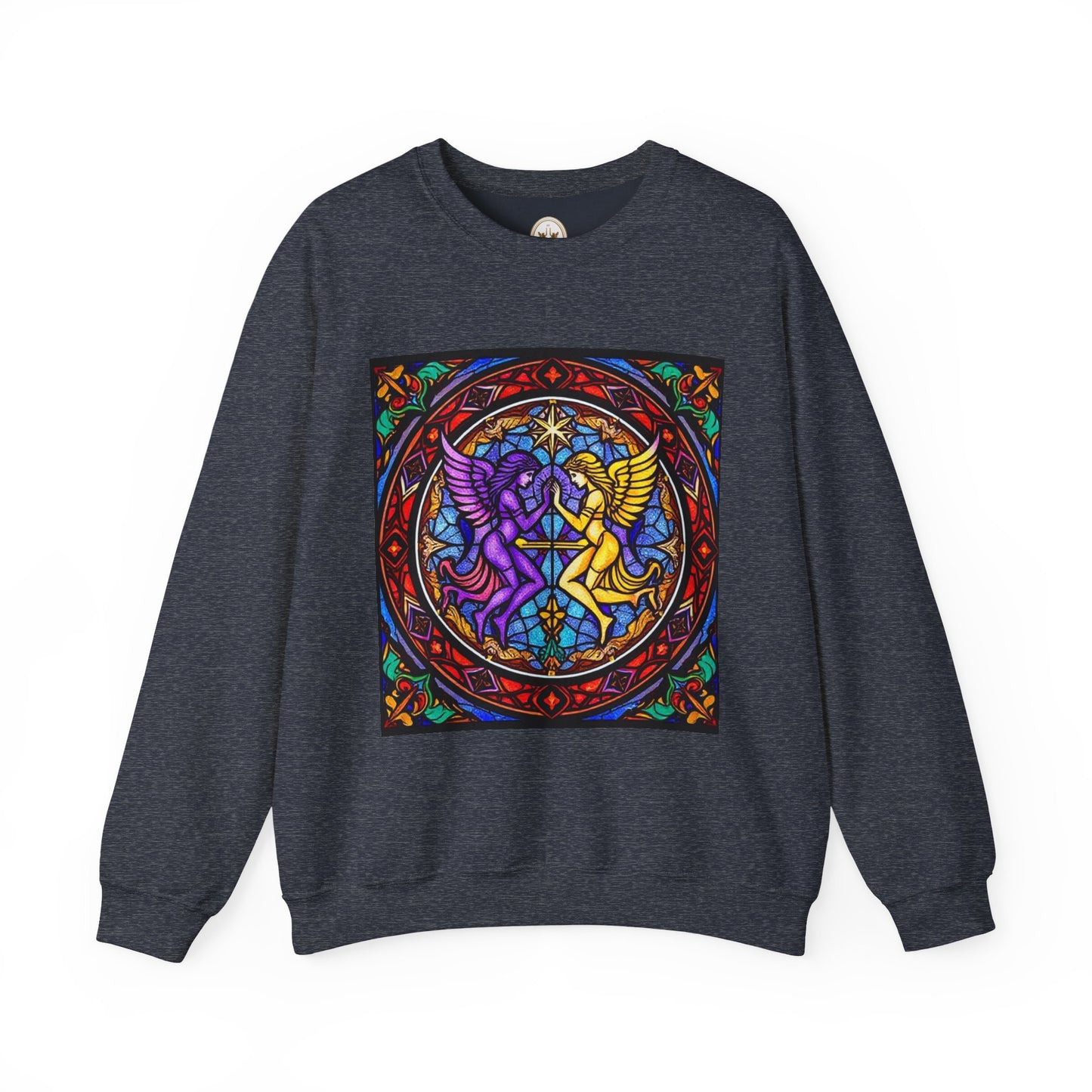 Unisex Heavy Blend™ Crewneck Sweatshirt, Glass, Gemini Zodiac Design