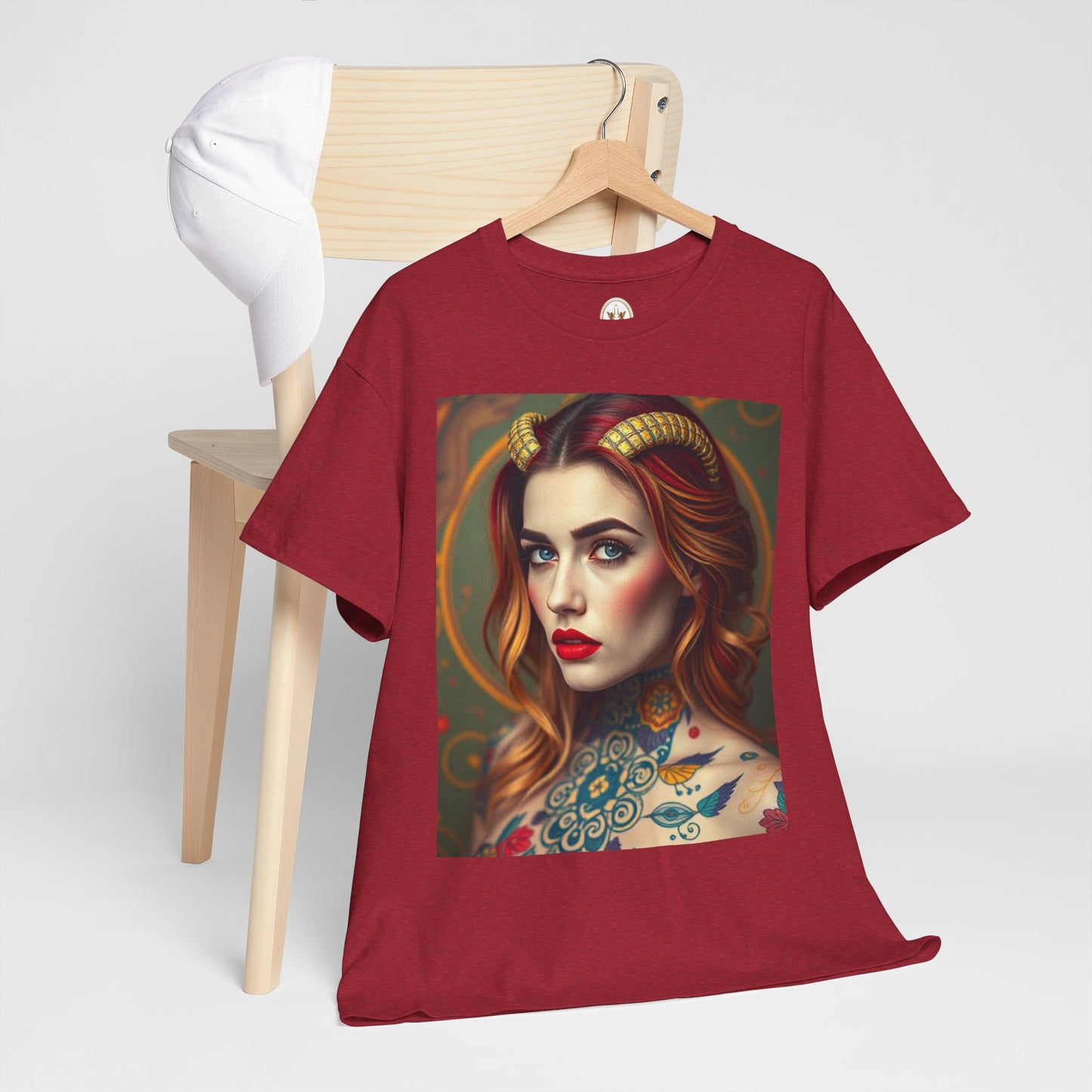 Unisex Heavy Cotton T-Shirt, Capricorn, Zodiac v3, Sexy Art