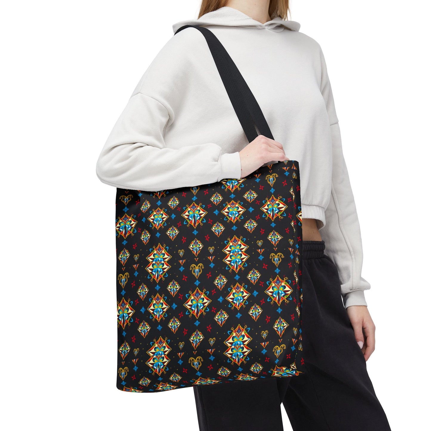 Tote Bag (AOP), Sagittarius, Zodiac v1, Jewel Pattern