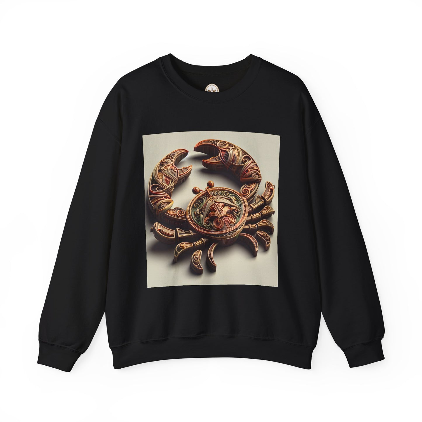 Unisex Heavy Blend™ Crewneck Sweatshirt, Crab Artifact, Cancer Zodiac Design