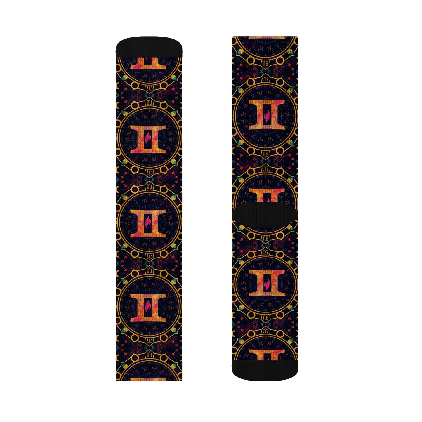 Sublimation Socks, Gemini, Zodiac v2, Pattern