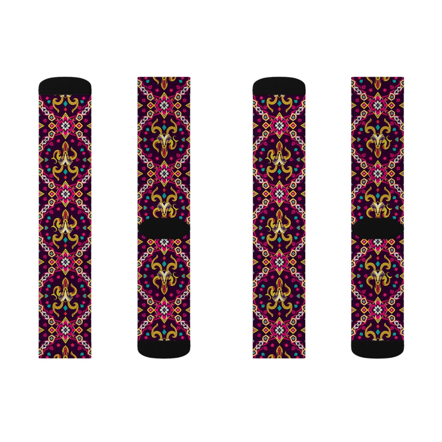 Sublimation Socks, Capricorn, Zodiac, Jewel Pattern