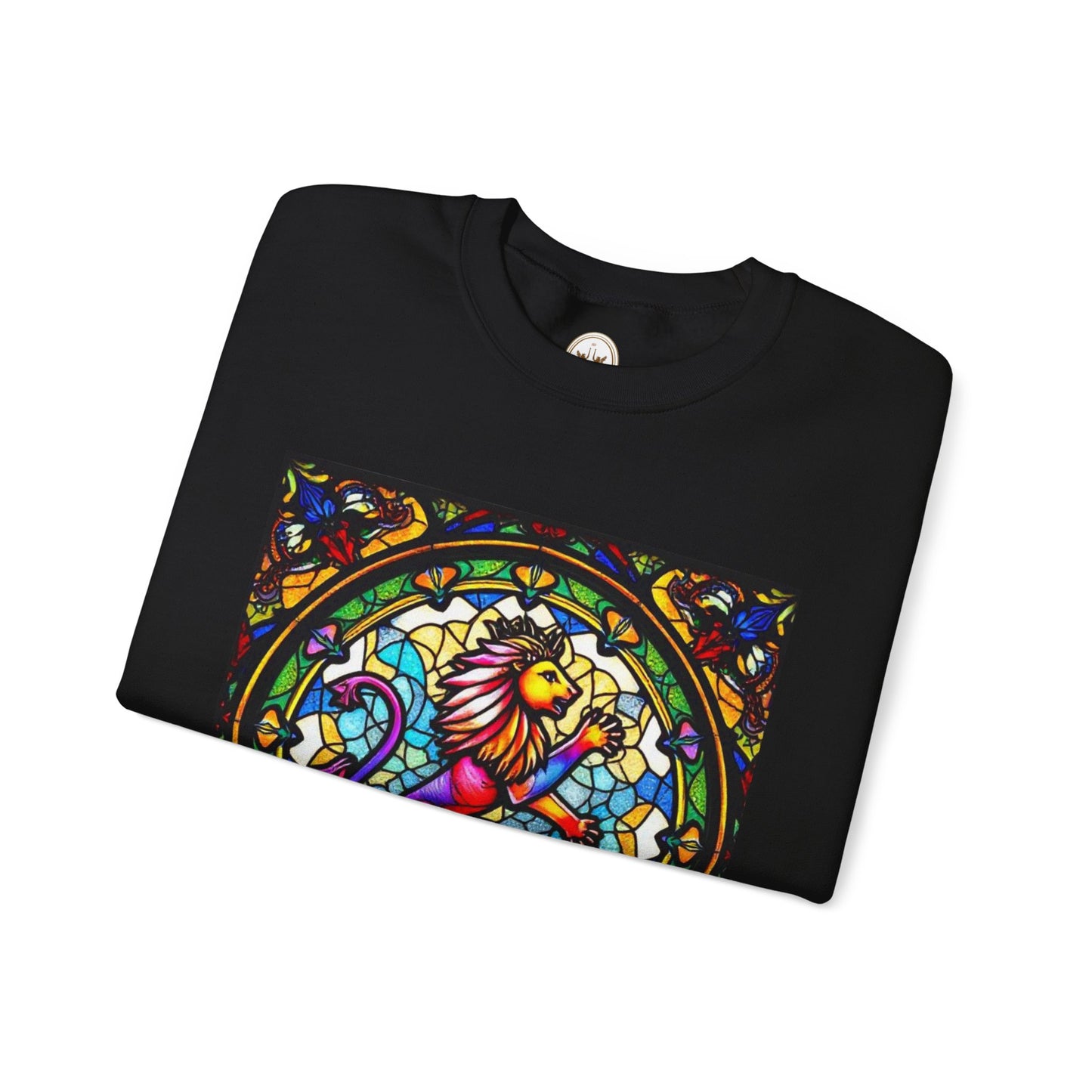 Unisex Heavy Blend™ Crewneck Sweatshirt, Glass, Leo Zodiac Design