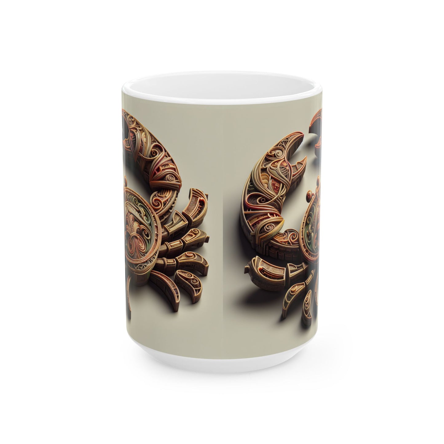 Ceramic Mug, (11oz, 15oz), Ceramic Coffee Mug, Artificial Crab, Cancer Zodiac Design