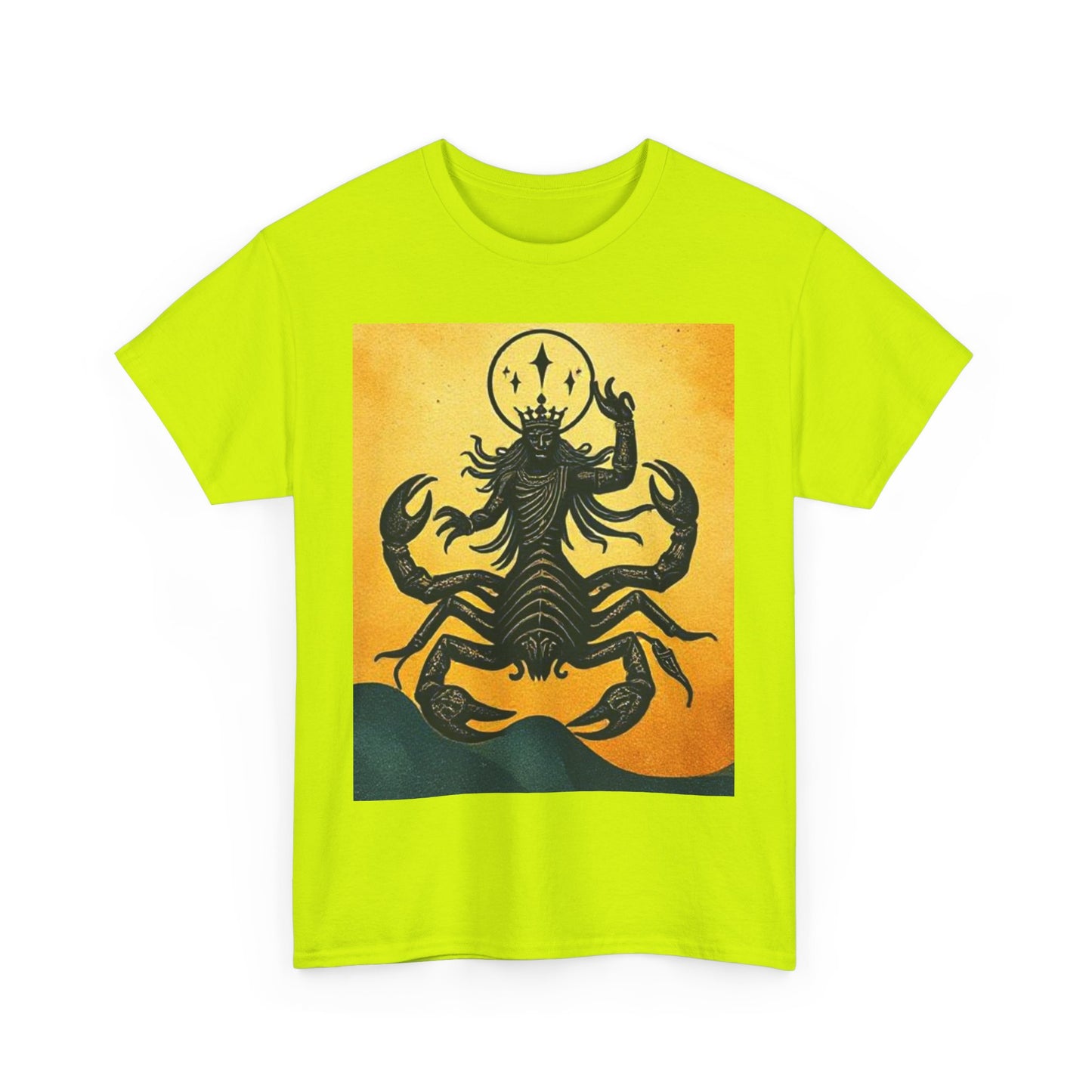 Unisex Heavy Cotton T-Shirt, Scorpion King, Print Art, Scorpio Zodiac Design