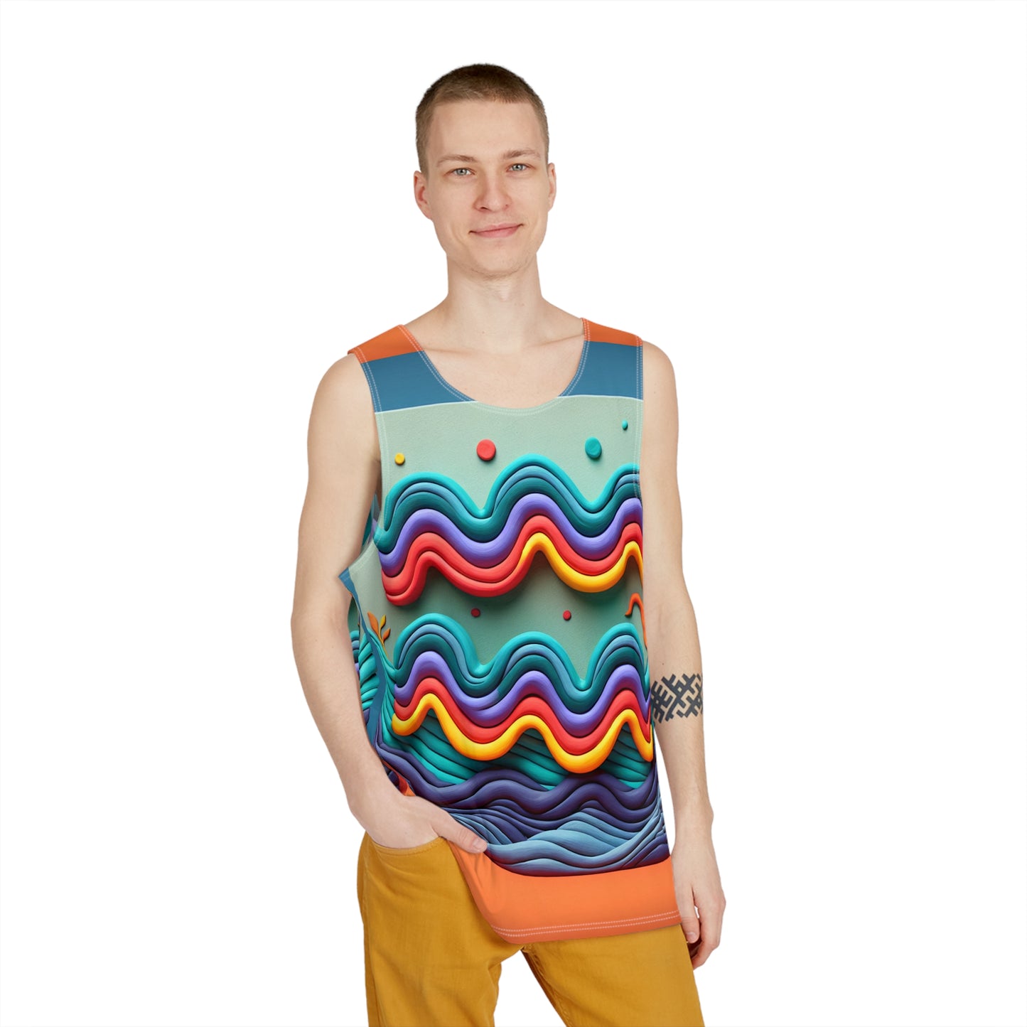 Men's Tank (AOP), Regular fit, Aquarius Painting Zodiac Sign