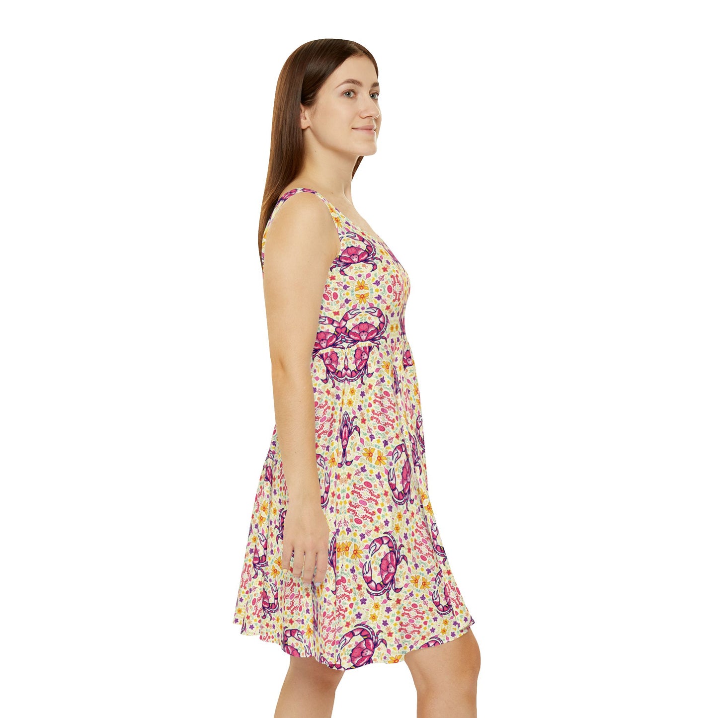 Women's Skater Dress, AOP, Zodiac v1, Cancer, Pattern