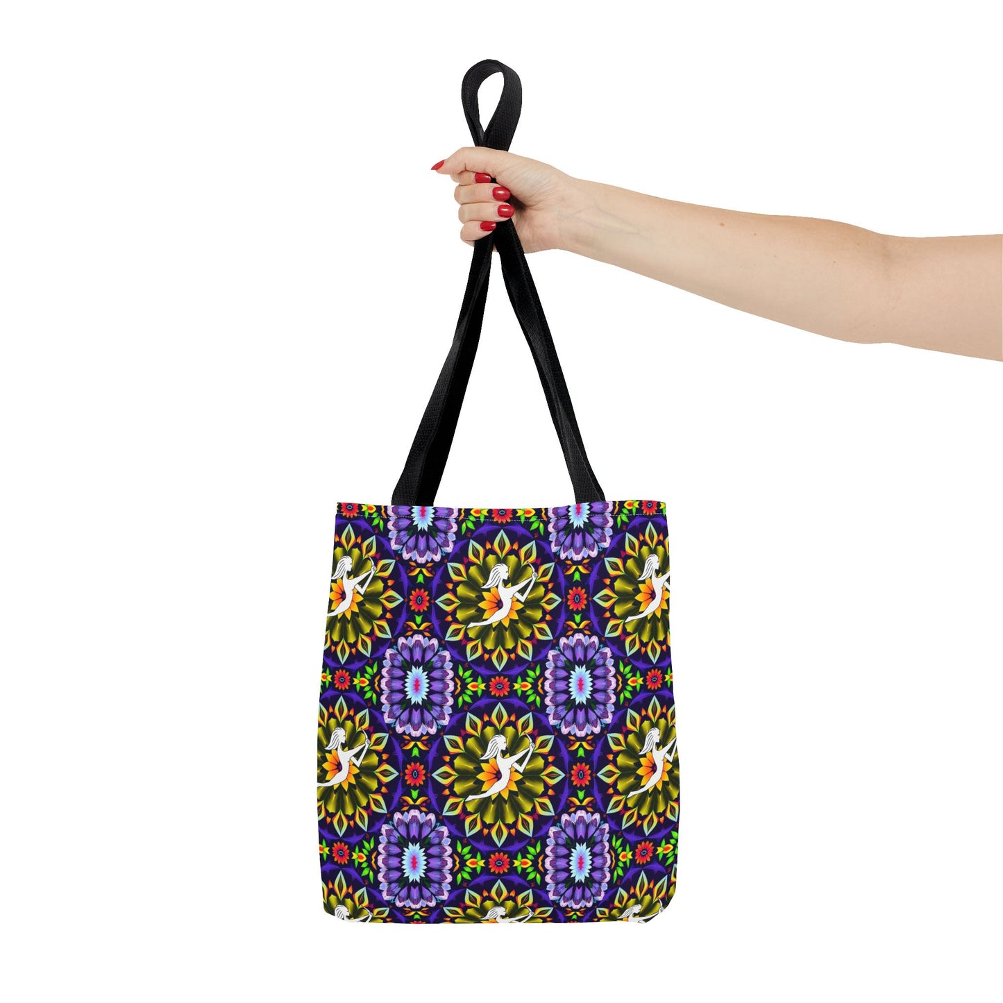Tote Bag (AOP), Sagittarius, Zodiac v2, Flower Pattern