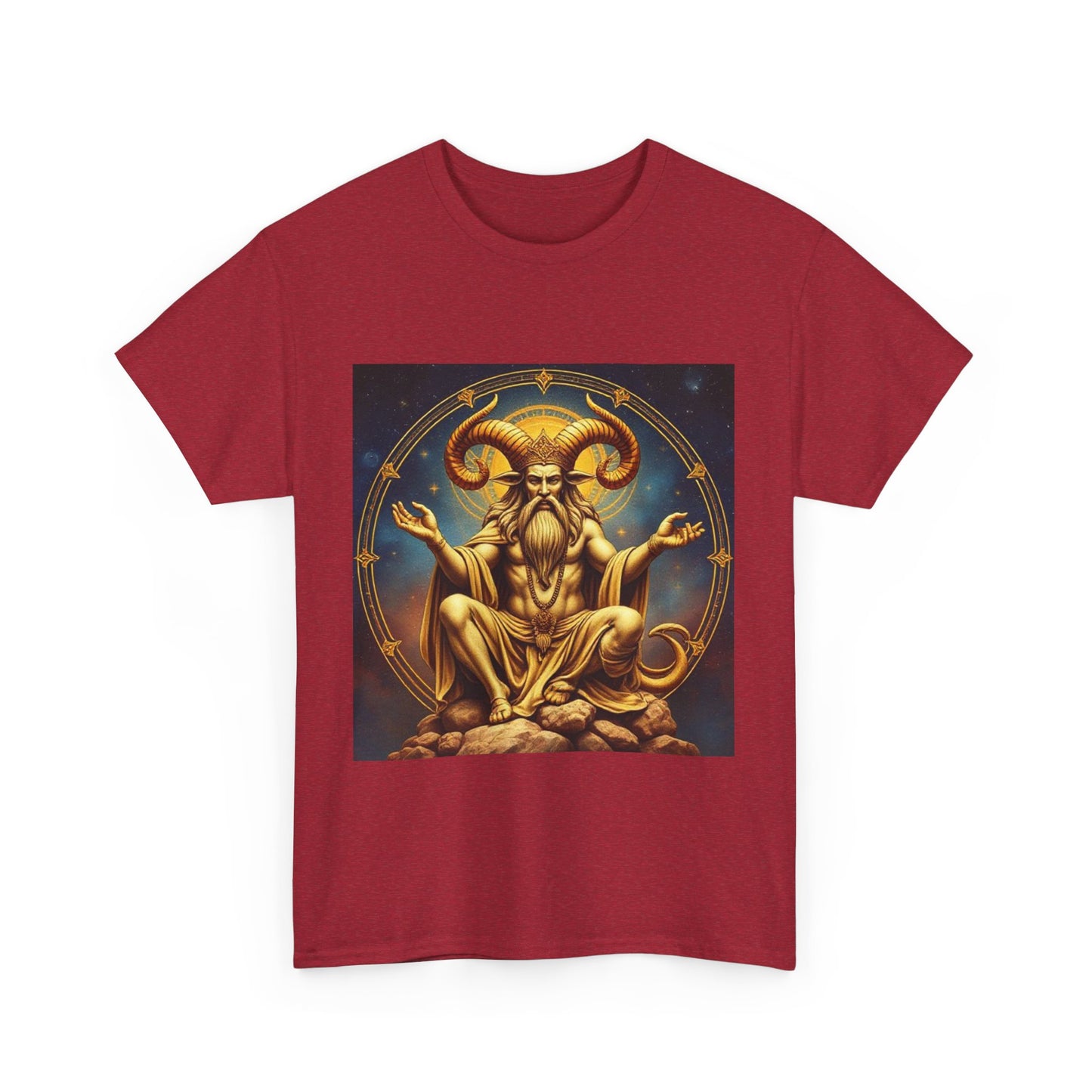 Unisex Heavy Cotton T-Shirt, On The Throne, Taurus Zodiac Design