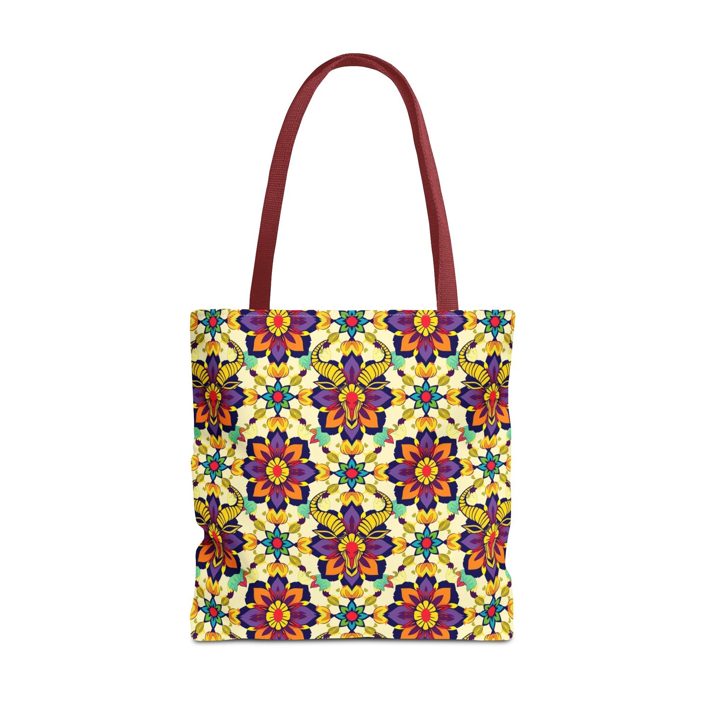 Tote Bag, (AOP), Taurus, Zodiac v5, Flower Pattern