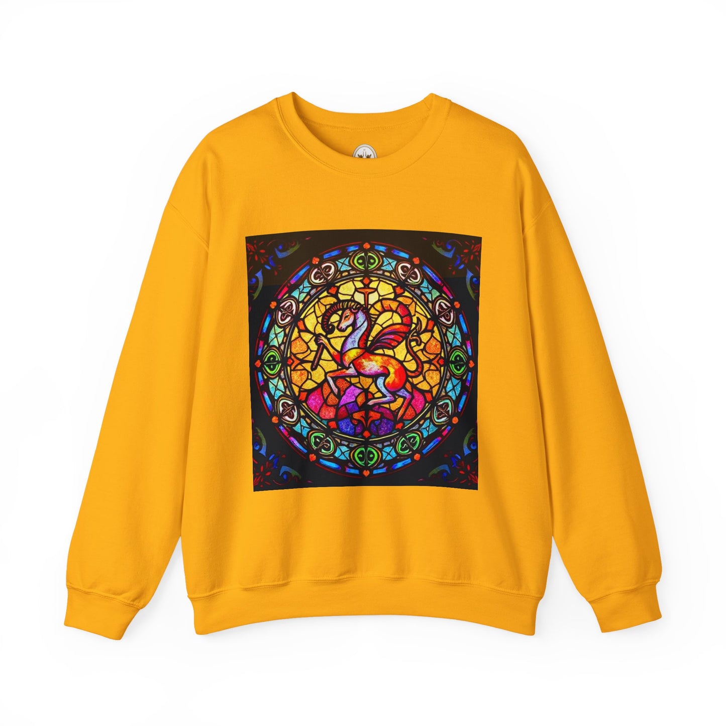 Unisex Heavy Blend™ Crewneck Sweatshirt, Glass 1, Aries Zodiac Design