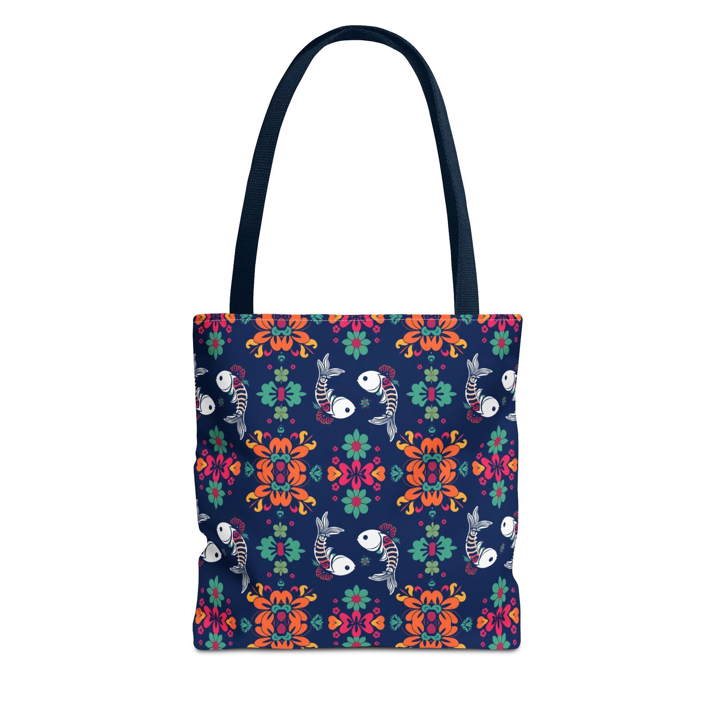 Tote Bag (AOP), Pisces, Zodiac, Flower Pattern