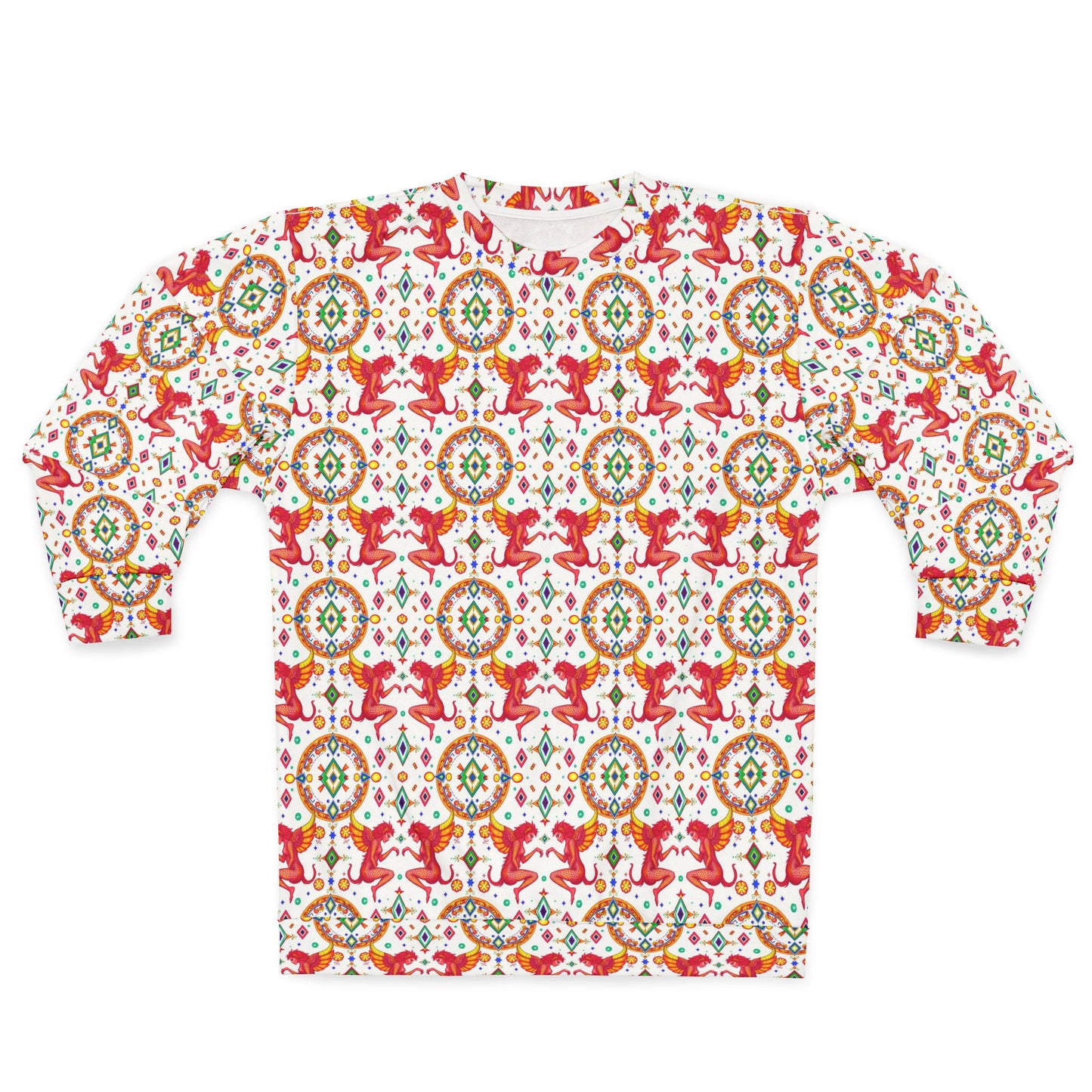 Unisex Sweatshirt (AOP), Gemini, Zodiac, Jewel Pattern