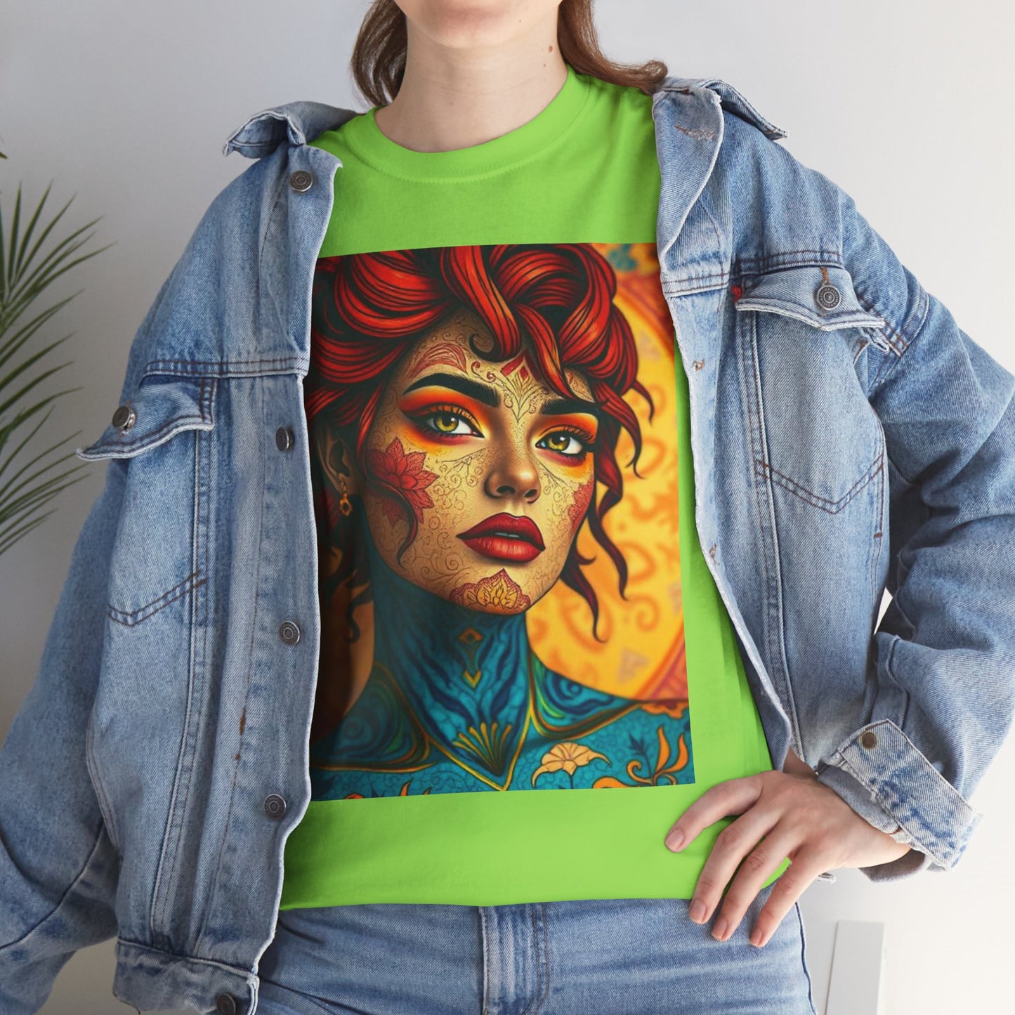 Unisex Heavy Cotton T-Shirt, Aquarius, Zodiac, Sexy Art