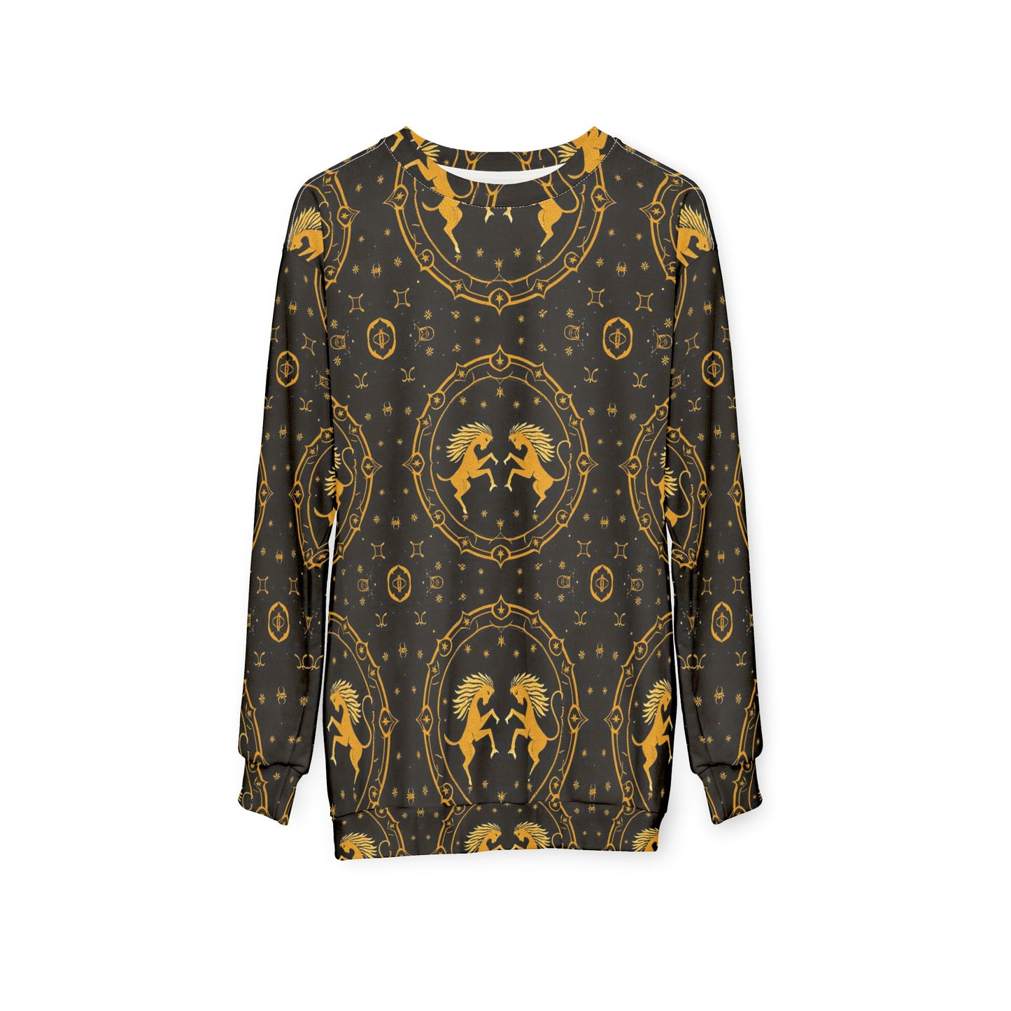 Unisex Sweatshirt, Zodiac Design, Pattern, Gemini, AOP