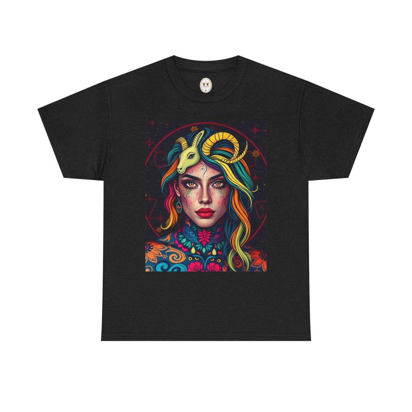 Unisex Heavy Cotton T-Shirt, Capricorn, Zodiac v2, Sexy Art