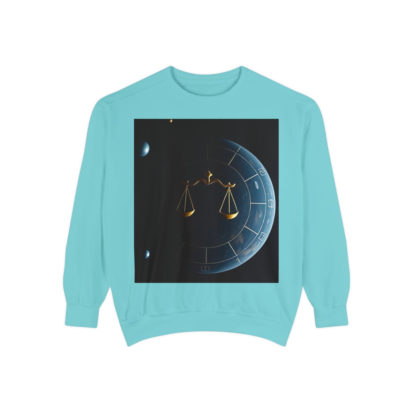 Garment-Dyed Sweatshirt, Unisex, Space Animal Design v1, Libra
