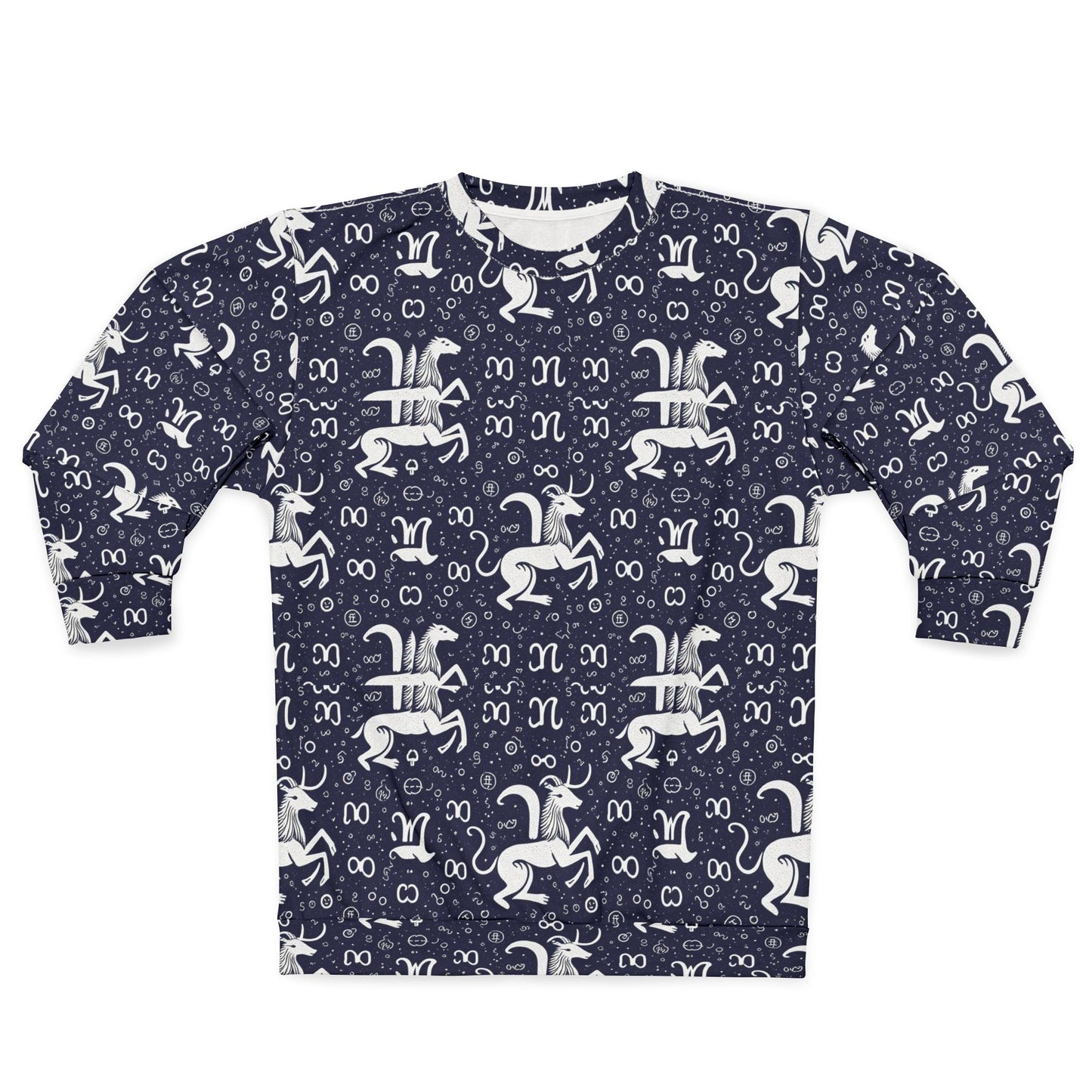 Unisex Sweatshirt, Zodiac Design, Pattern, Aquarius, AOP