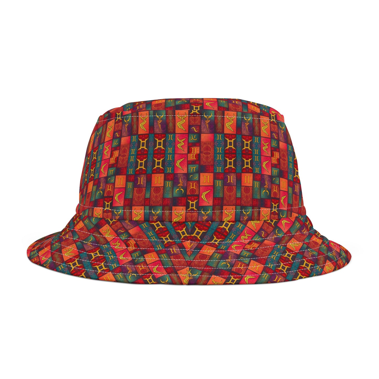 Bucket Hat, (AOP), Gemini, Zodiac, Shape Pattern