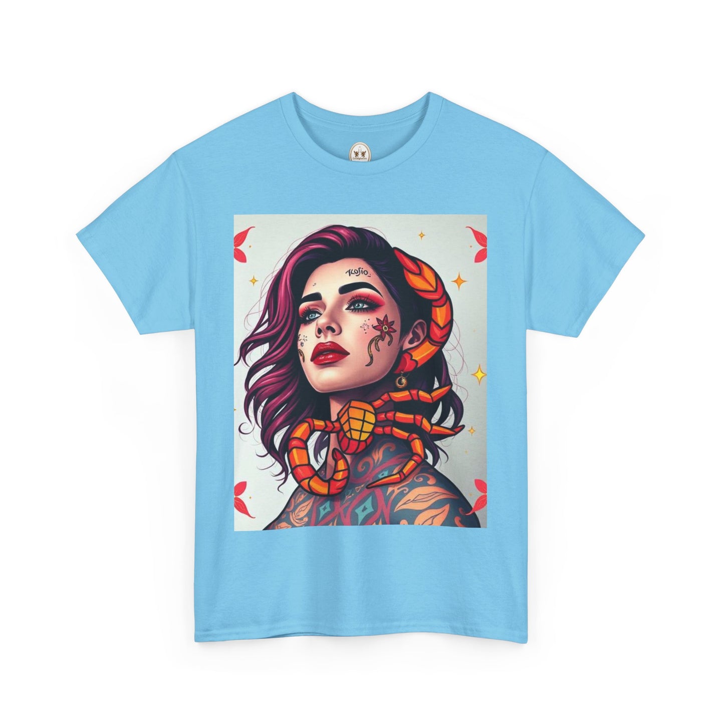 Unisex Heavy Cotton T-Shirt, Scorpio, Zodiac v3, Sexy Art