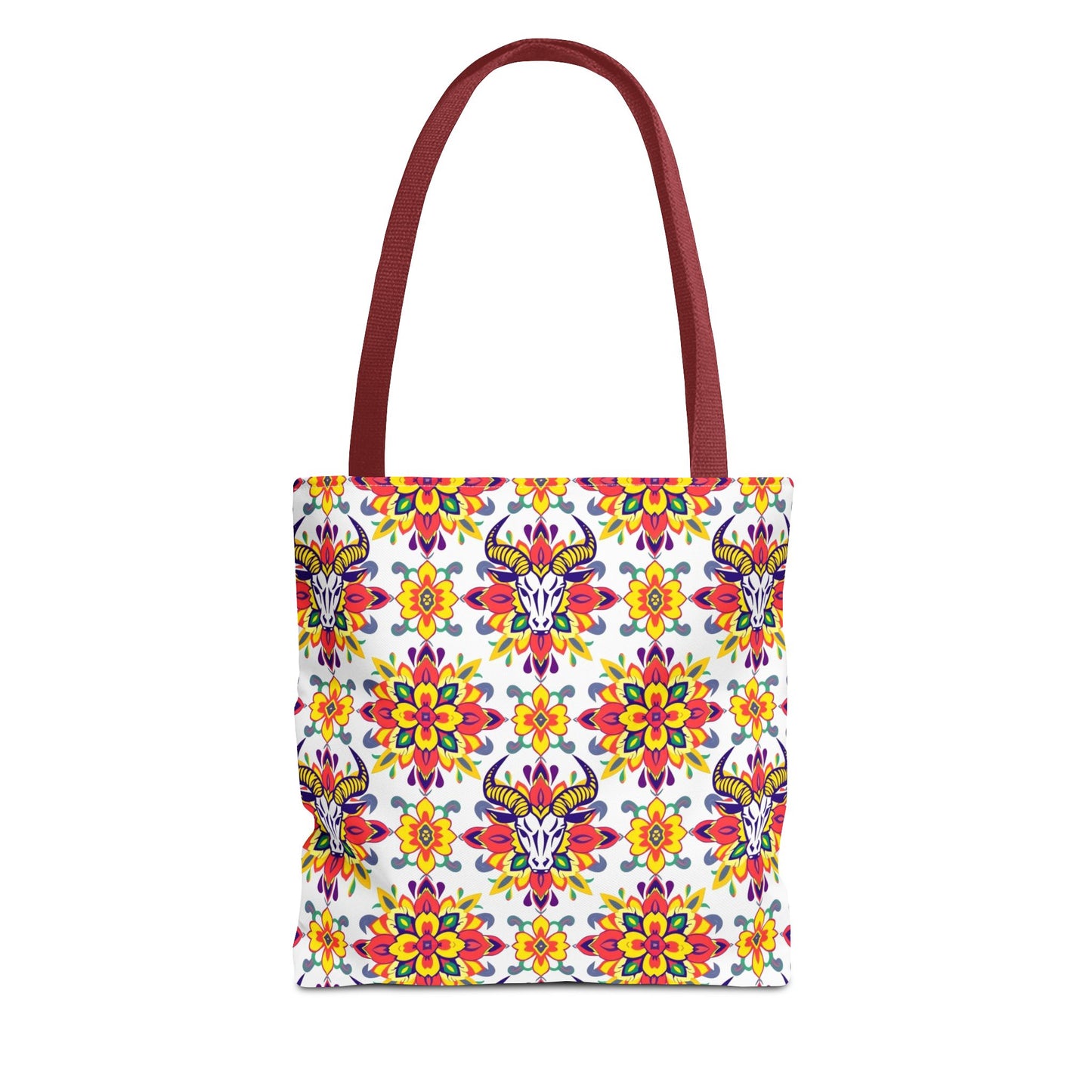 Tote Bag (AOP), Taurus, Zodiac, Flower Pattern