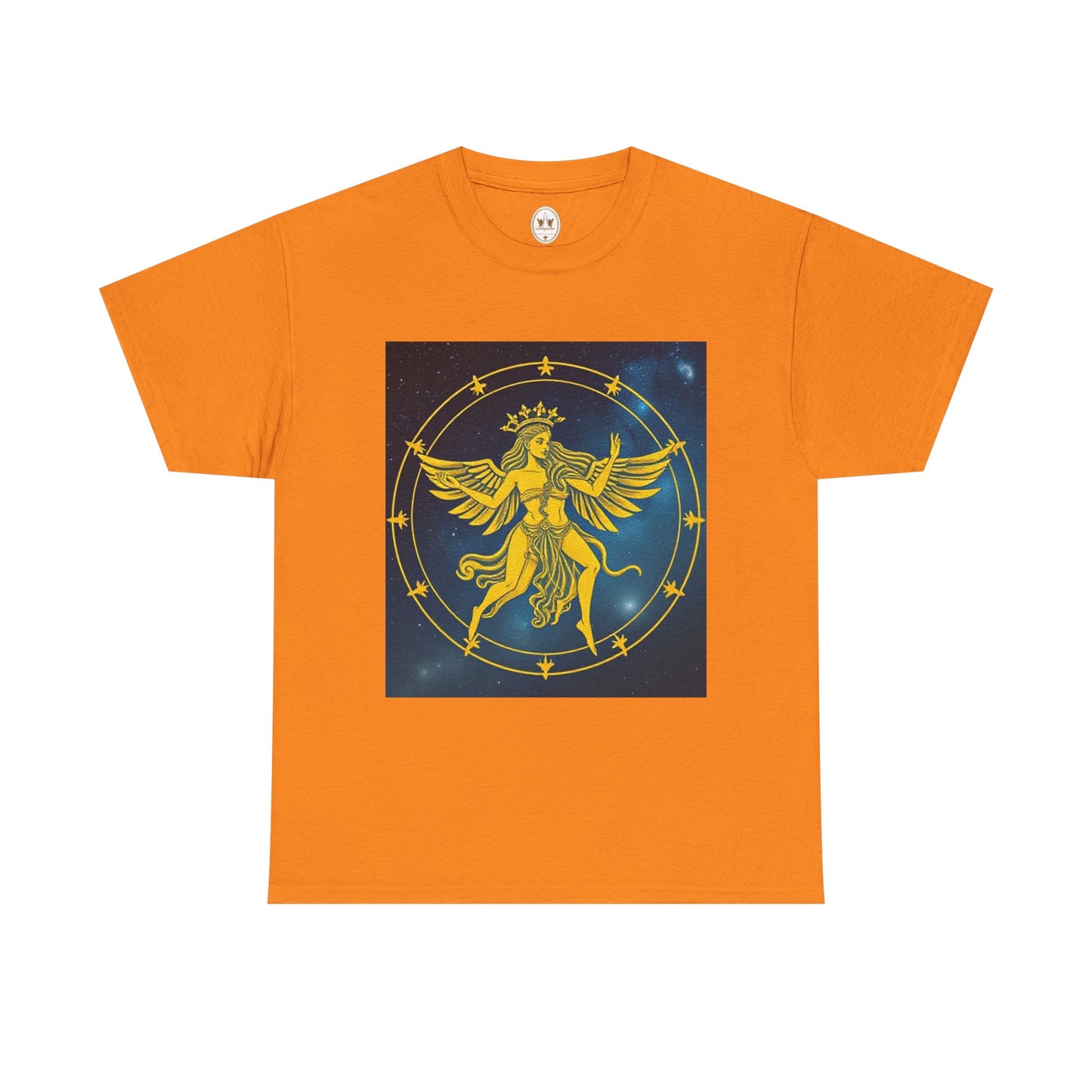 Unisex Heavy Cotton T-Shirt, Twin Angel v3, Gemini Zodiac Design
