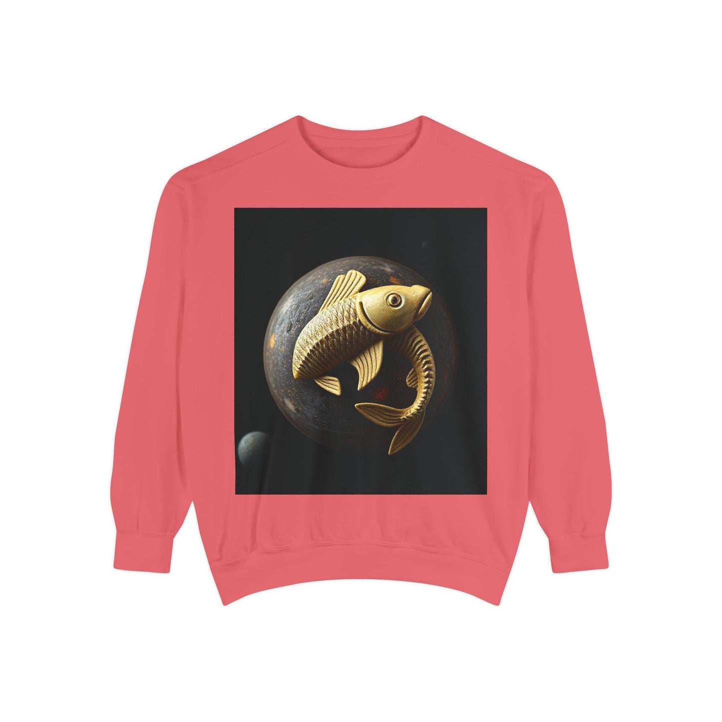 Garment-Dyed Sweatshirt, Unisex, Space Animal Design v1, Pisces