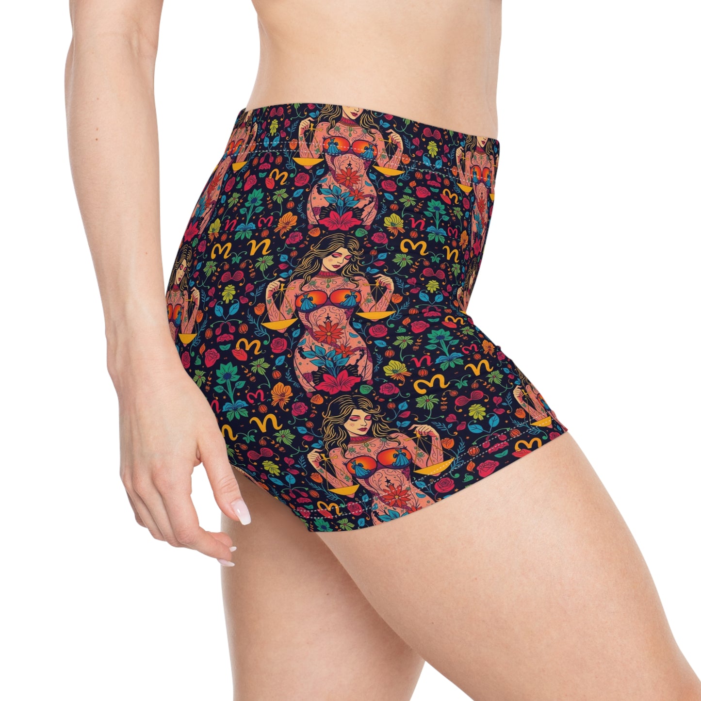 Women's Shorts, (AOP), Libra, Zodiac v1, Sexy Pattern