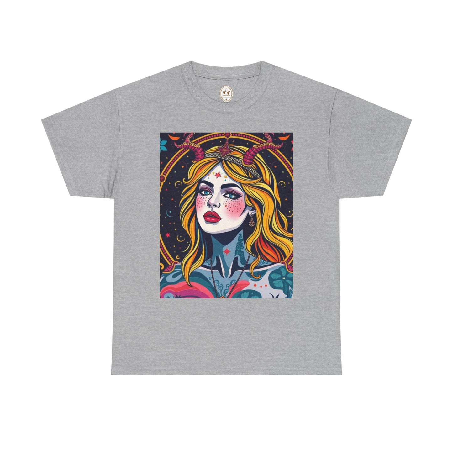 Unisex Heavy Cotton T-Shirt, Virgo, Zodiac v2, Sexy Art