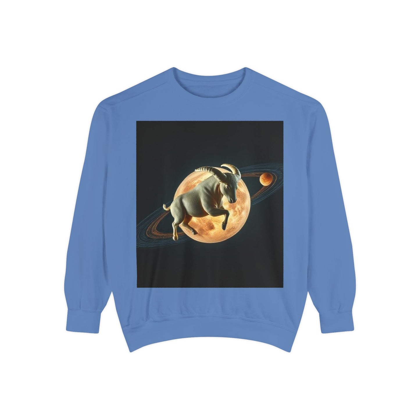 Garment-Dyed Sweatshirt, Unisex, Space Animal Design v1, Taurus