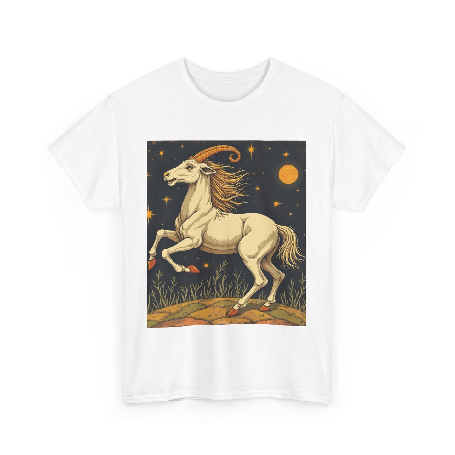 Unisex Heavy Cotton T-Shirt, Aries Animal, Zodiac Design