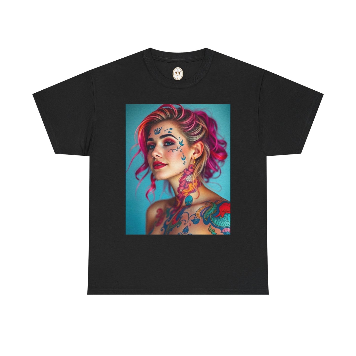 Unisex Heavy Cotton T-Shirt, Pisces, Zodiac v3, Sexy Art