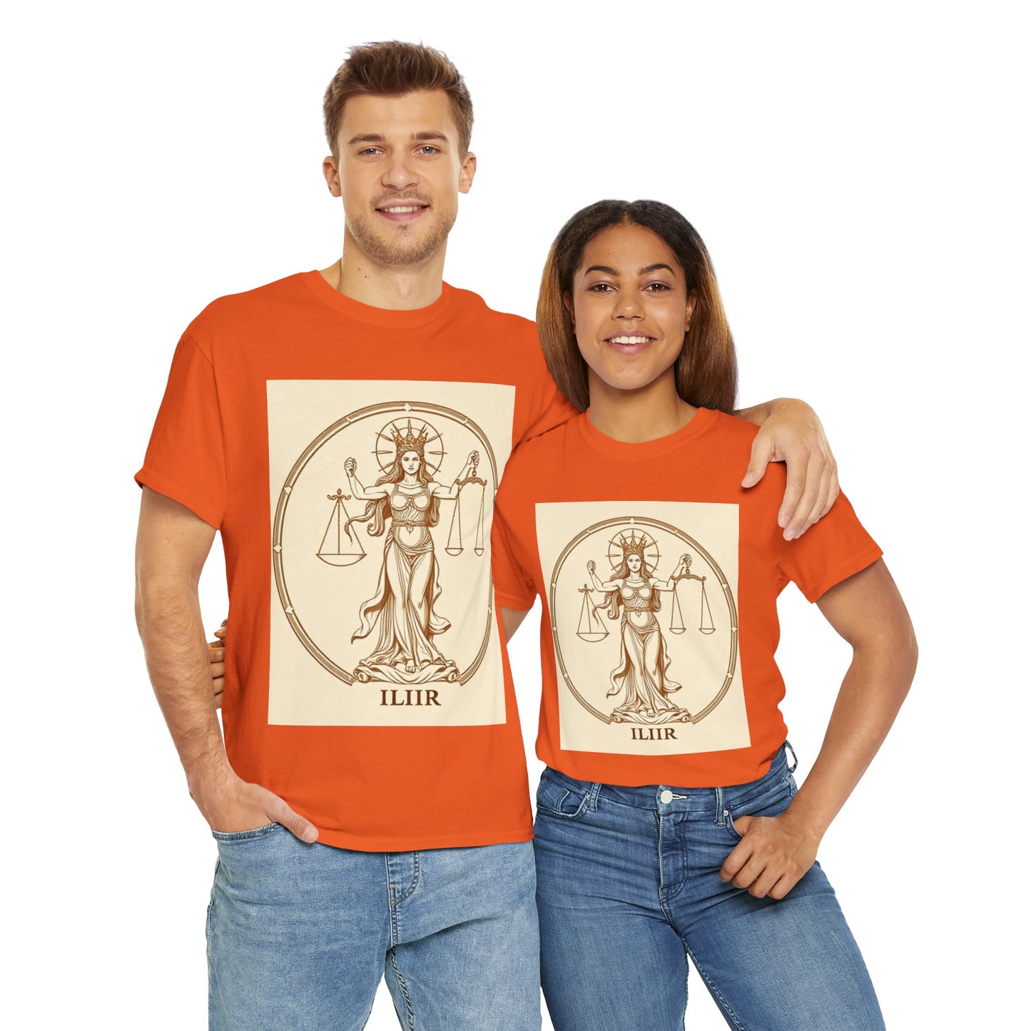 Unisex Heavy Cotton T-Shirt, Libra Goddess v1, Zodiac Design