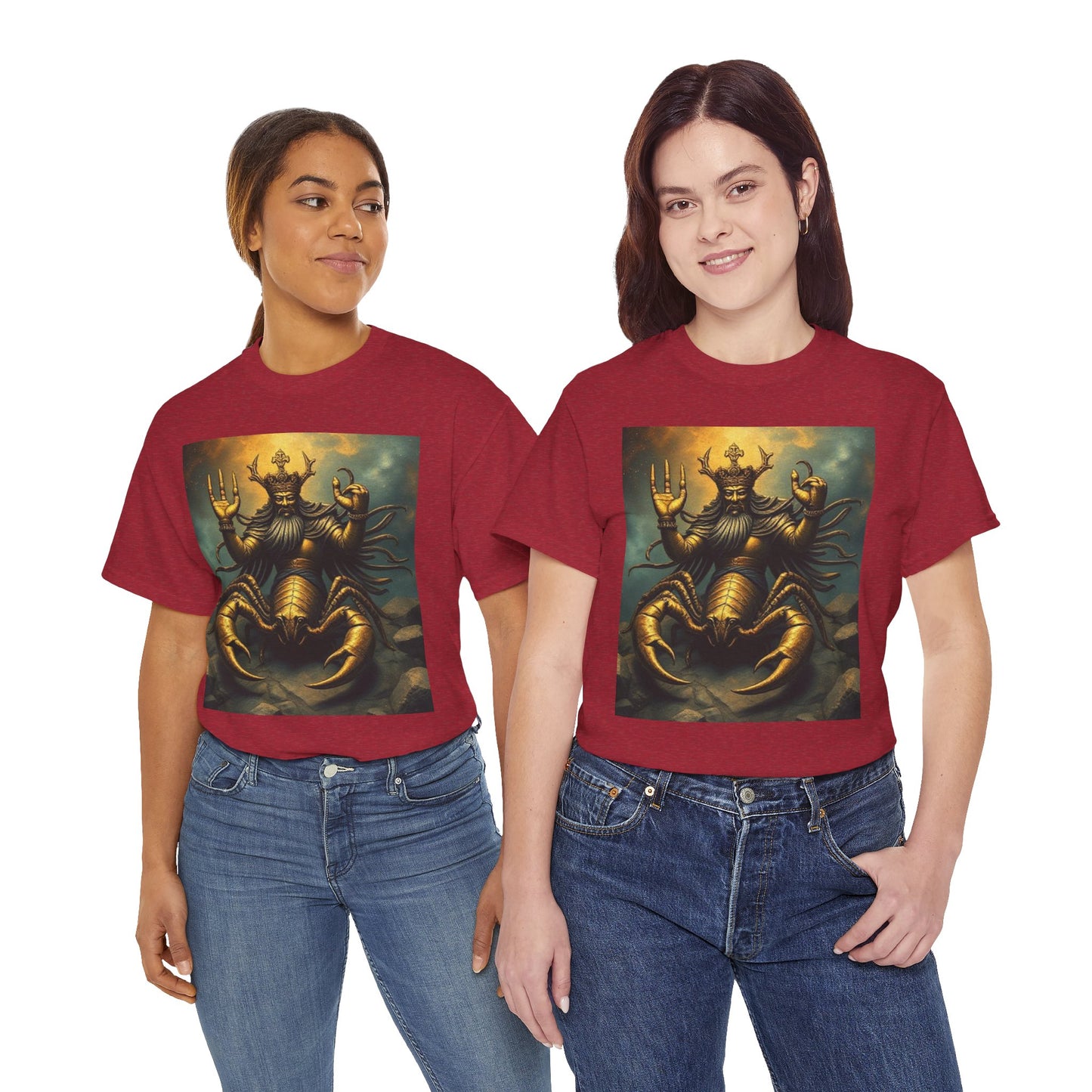 Unisex Heavy Cotton T-Shirt, Desert Scorpio King, Zodiac Design