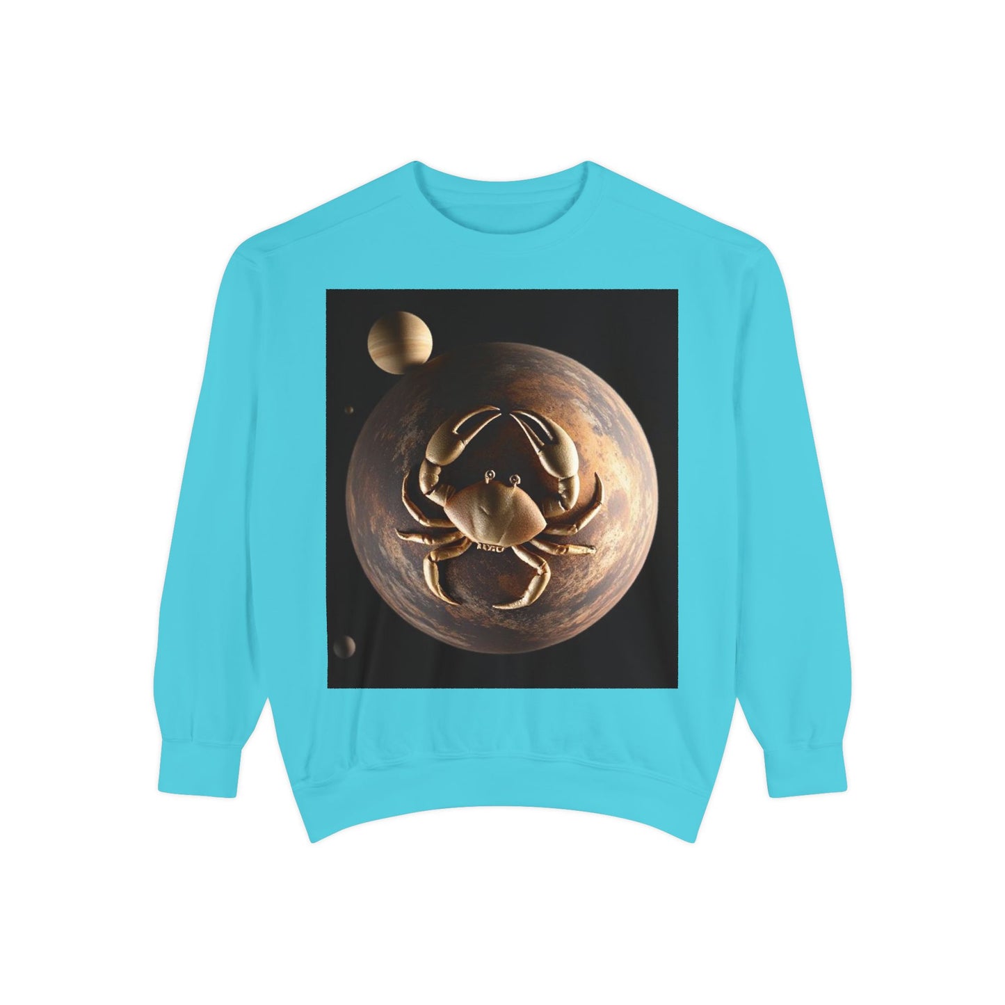 Garment-Dyed Sweatshirt, Unisex, Space Animal Design v1, Cancer