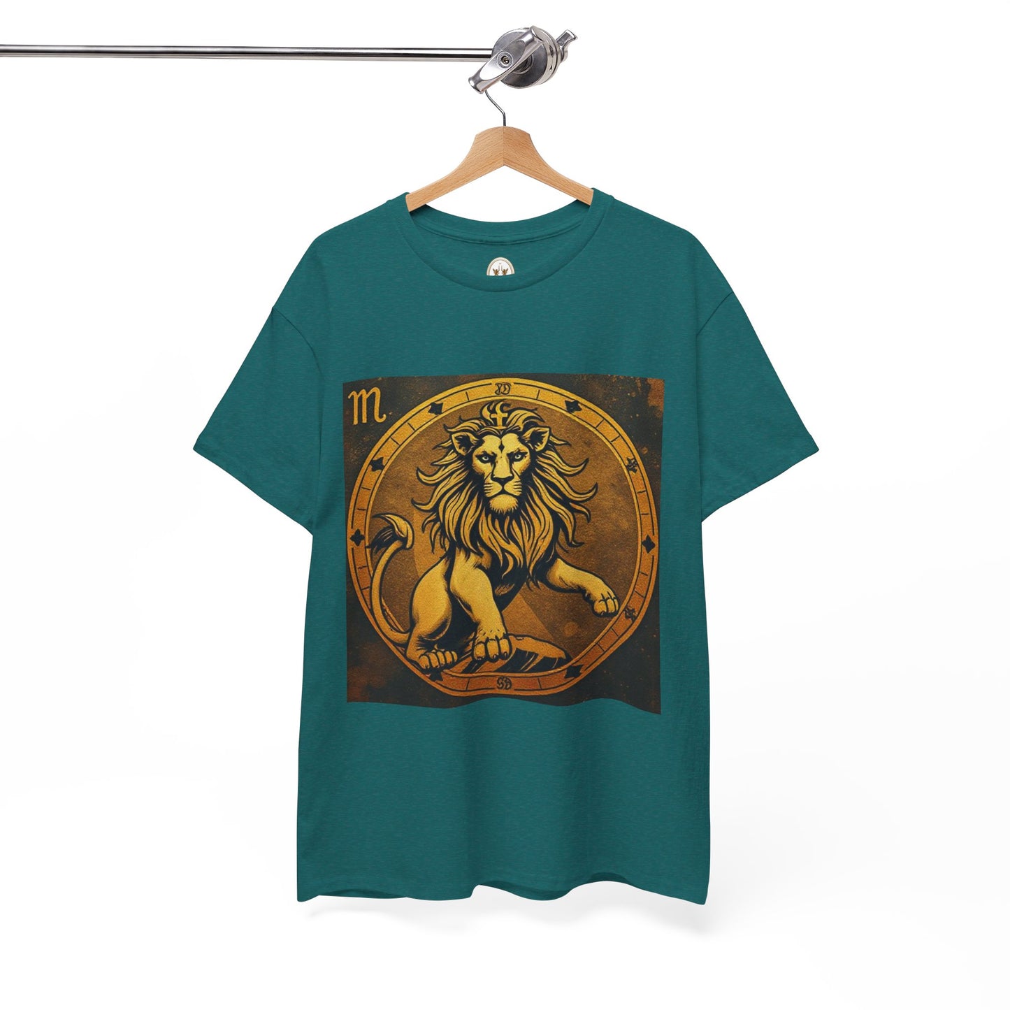 Unisex Heavy Cotton T-Shirt, Gold Lion v1, Leo Zodiac Design