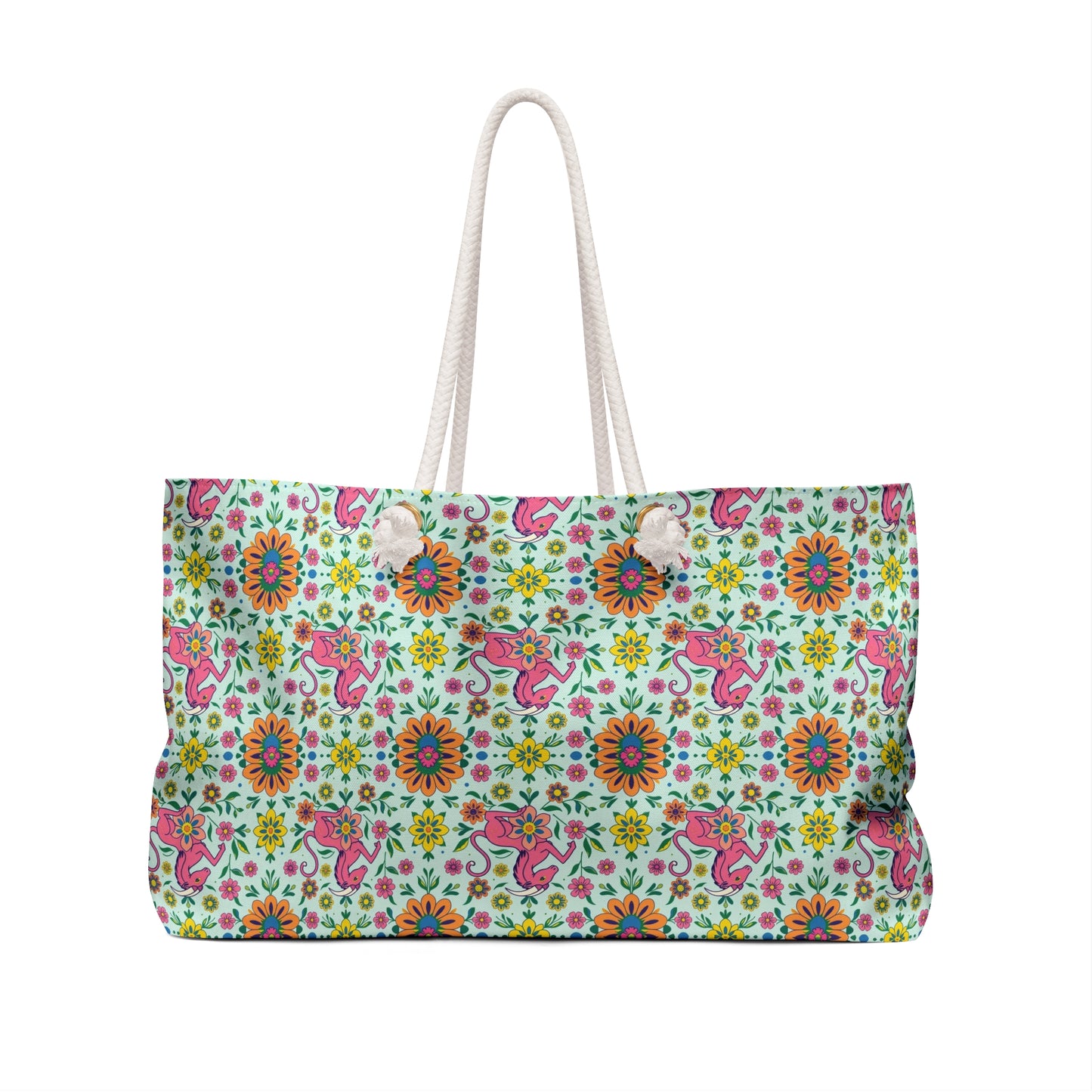 Weekender Bag, Aquarius, Zodiac, Flower Pattern